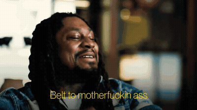 Man With Dreadlocks Saying Belt To Motherfuckin Ass GIF
