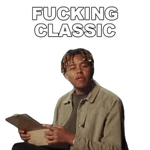 Man With Dreadlocks Saying Fucking Classic Sticker