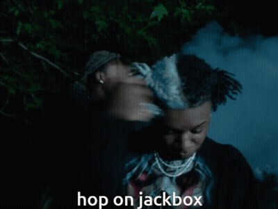 Man With Dreadlocks Saying Hop On Jackbox GIF
