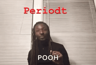 Man With Dreadlocks Saying Periodt Pooh In Red GIF