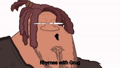 Man With Dreadlocks Saying Rhymes With Grug GIF