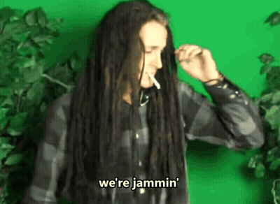 Man With Dreadlocks Saying We're Jammin GIF