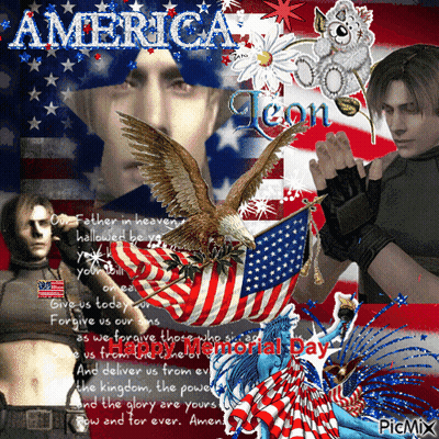 Man With Eagle And America Text GIF