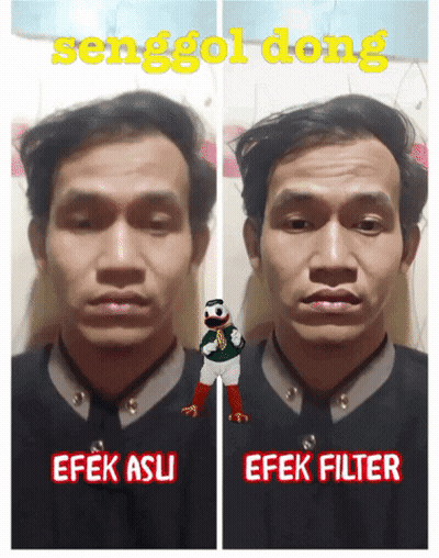 Man With Efek Asli And Efek Filter GIF