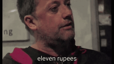 Man With Eleven Rupees On Face GIF