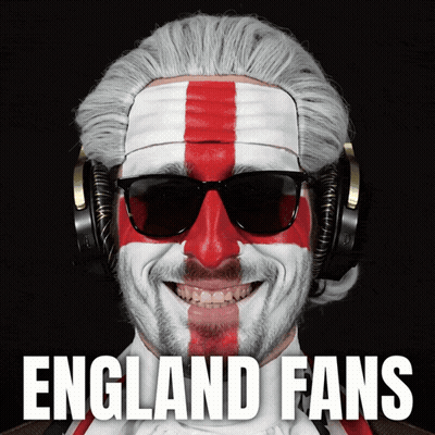 Man With England Flag On Face Saying England Fans GIF
