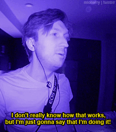 Man With EOS Camera Strap Saying I Don't Really Know GIF