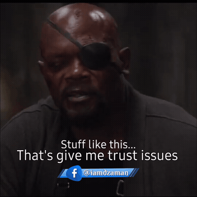 Man With Eye Patch Says Stuff Like This Gives Me Trust Issues GIF
