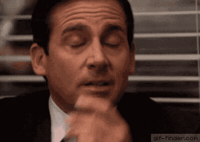 Man With Eyes Closed And Hand On Chin GIF