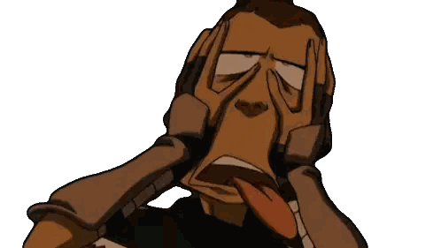 Man With Eyes Closed And Hands On Face Sticker