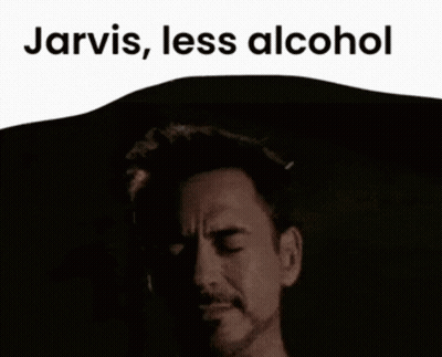 Man With Eyes Closed And Jarvis Less Alcohol GIF