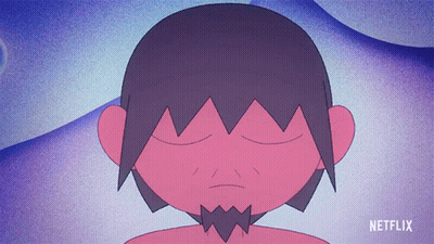 Man With Eyes Closed And Netflix Logo GIF