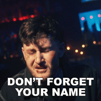 Man With Eyes Closed Saying Don't Forget Your Name GIF