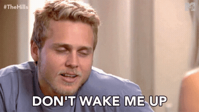Man With Eyes Closed Saying Don't Wake Me Up GIF
