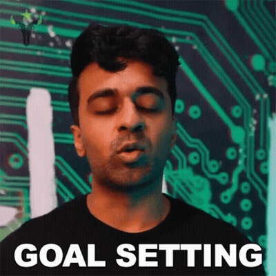Man With Eyes Closed Saying Goal Setting GIF
