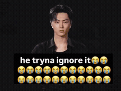 Man With Eyes Closed Saying He Tryna Ignore It GIF