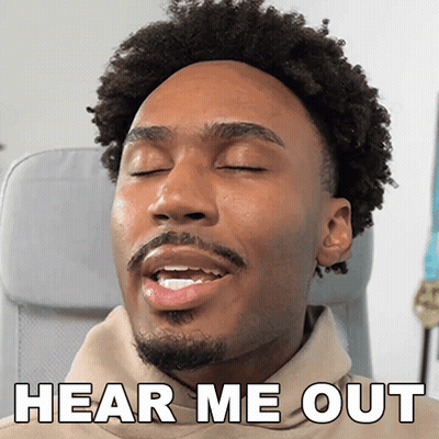 Man With Eyes Closed Saying Hear Me Out GIF