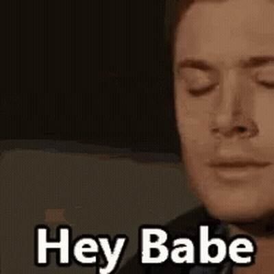 Man With Eyes Closed Saying Hey Babe GIF