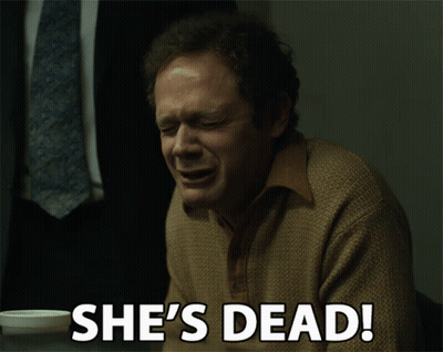Man With Eyes Closed Saying She's Dead GIF