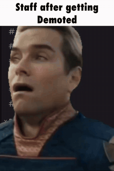 Man With Eyes Closed Saying Staff After Getting Demoted GIF