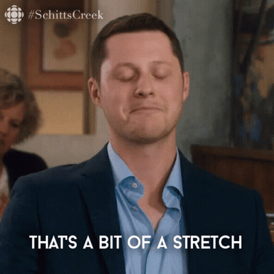 Man With Eyes Closed Saying That's A Bit Of A Stretch GIF