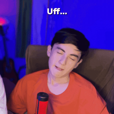 Man With Eyes Closed Saying Uff GIF