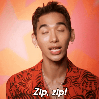 Man With Eyes Closed Saying Zip Zip GIF