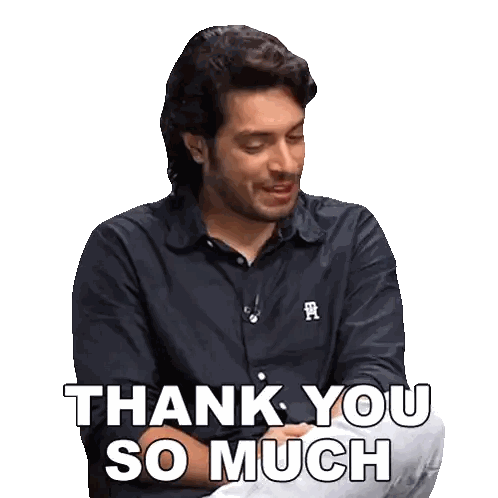 Man With Eyes Closed Thank You Shirt Sticker