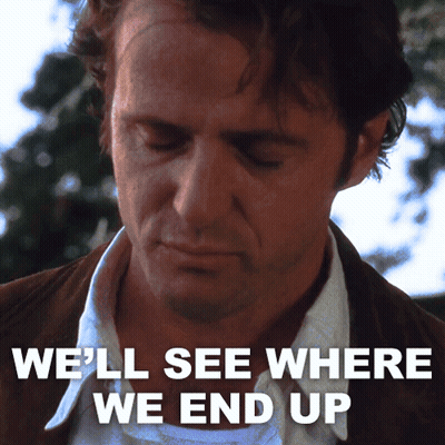 Man With Eyes Closed We'll See Where We End Up GIF