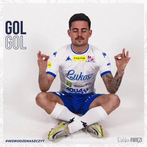 Man With Eyes Closed Wearing Fortuna Shirt GIF