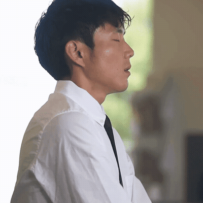 Man With Eyes Closed White Shirt Black Tie GIF