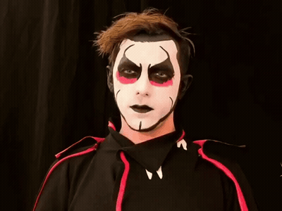 Man With Face Paint And Danhausen Name GIF