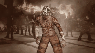 Man With Face Painted On Body And Group GIF