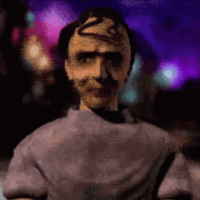 Man With Face Tattoo Colorful Background GIF