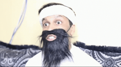 Man With Fake Beard Says Say Walah GIF