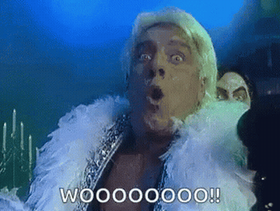 Man With Feather Boa Saying Wooooooo GIF