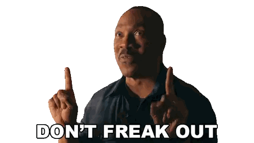 Man With Fingers Up Do Not Freak Out Sticker