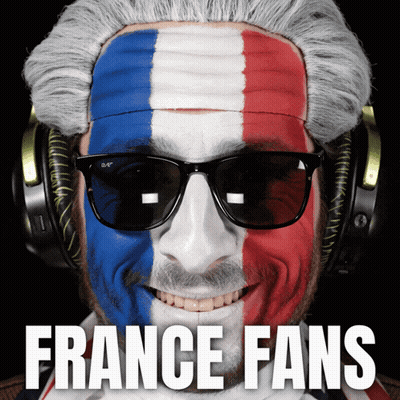 Man With Flag On Face Saying France Fans GIF