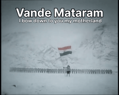 Man With Flag On Mountain Vande Mataram GIF