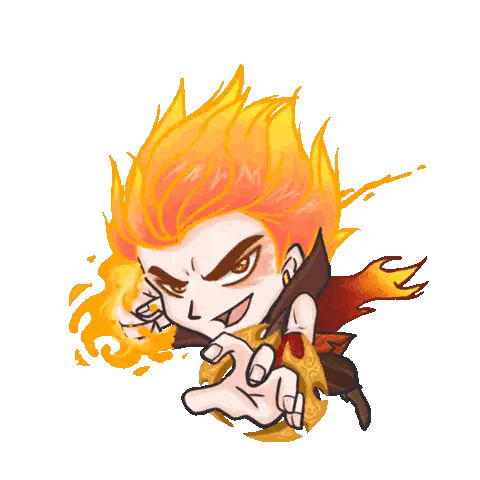 Man With Flames Coming Out Of Head Sticker