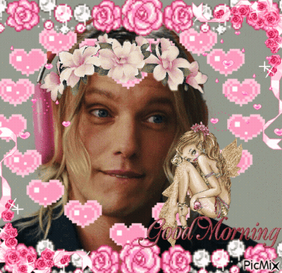 Man With Flower Crown Saying Good Morning GIF