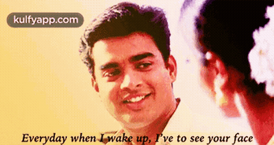 Man With Flower In Hair Smiling Everyday When I Wake Up I've To See Your Face GIF