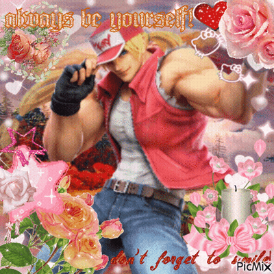 Man With Flowers Always Be Yourself GIF