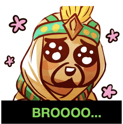 Man With Flowers And Broooo Text Sticker
