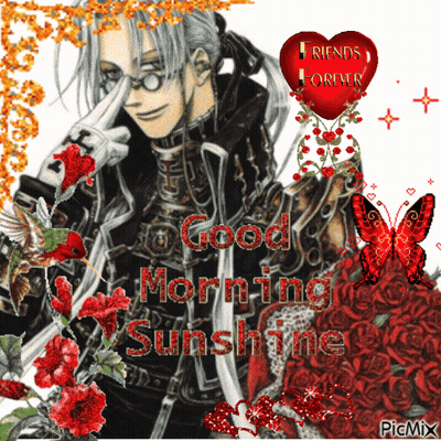 Man With Flowers And Friends Forever Heart GIF