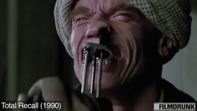 Man With Fork In Mouth Total Recall 1990 GIF