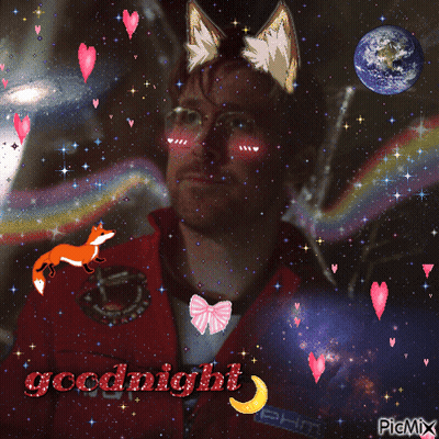 Man With Fox Ears Saying Goodnight GIF