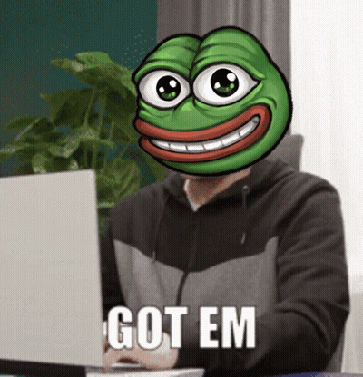 Man With Frog On Head Saying Gotem GIF