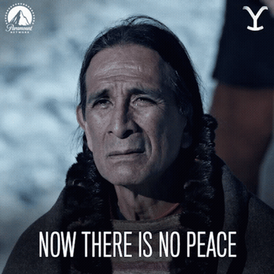 Man With Fur Collar Saying Now There Is No Peace GIF