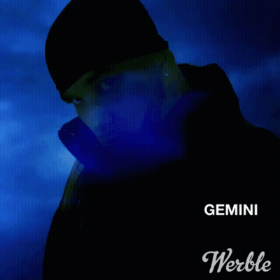 Man With Gemini Text GIF